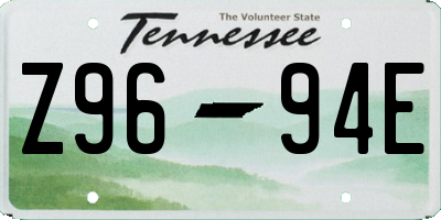 TN license plate Z9694E