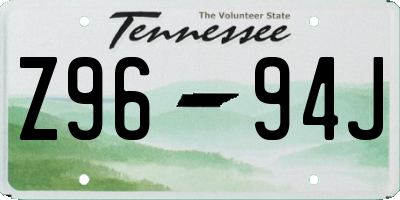 TN license plate Z9694J