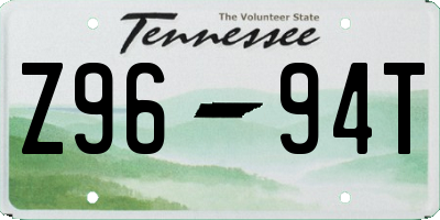 TN license plate Z9694T