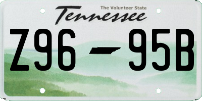 TN license plate Z9695B