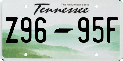 TN license plate Z9695F