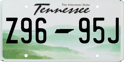TN license plate Z9695J