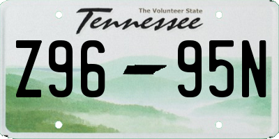 TN license plate Z9695N