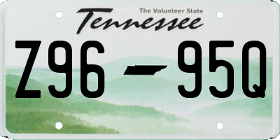 TN license plate Z9695Q
