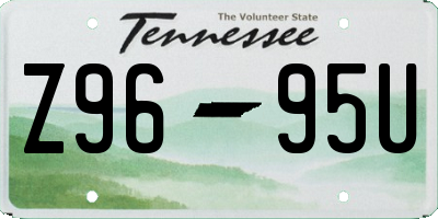 TN license plate Z9695U