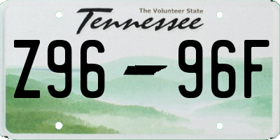 TN license plate Z9696F