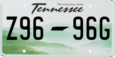 TN license plate Z9696G
