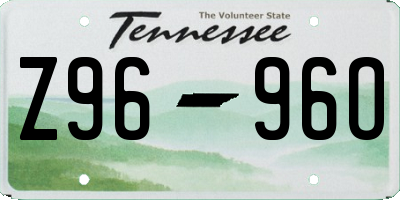 TN license plate Z9696O