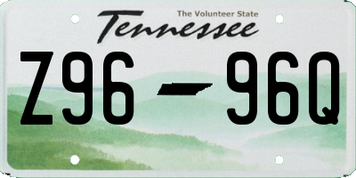TN license plate Z9696Q