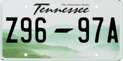 TN license plate Z9697A