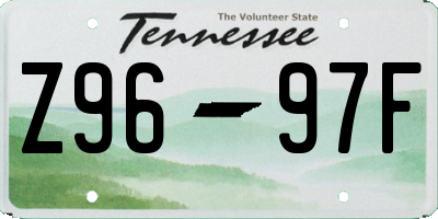 TN license plate Z9697F