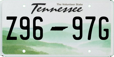 TN license plate Z9697G