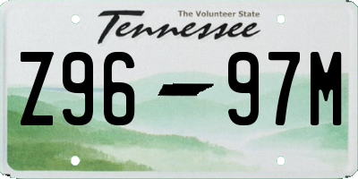 TN license plate Z9697M