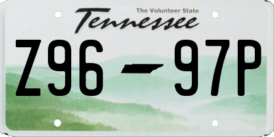 TN license plate Z9697P