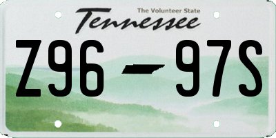 TN license plate Z9697S