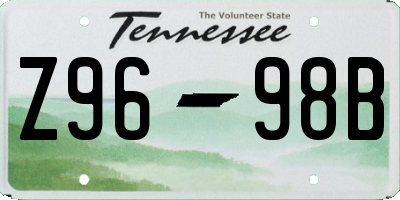 TN license plate Z9698B