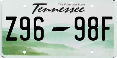 TN license plate Z9698F