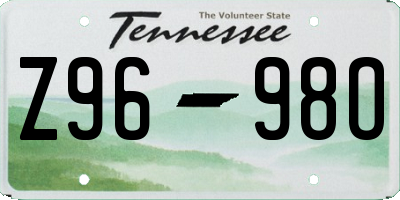 TN license plate Z9698O