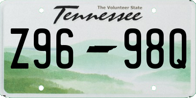 TN license plate Z9698Q