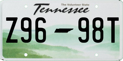 TN license plate Z9698T