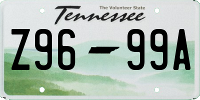 TN license plate Z9699A