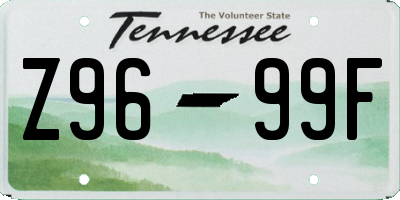 TN license plate Z9699F