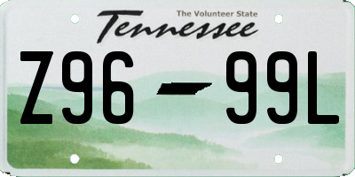 TN license plate Z9699L