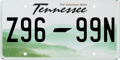 TN license plate Z9699N