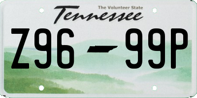 TN license plate Z9699P