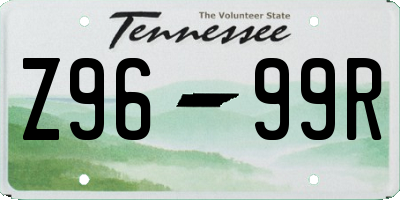 TN license plate Z9699R