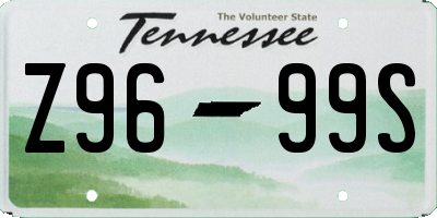 TN license plate Z9699S