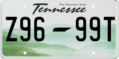 TN license plate Z9699T