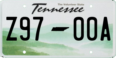 TN license plate Z9700A