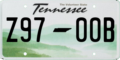 TN license plate Z9700B