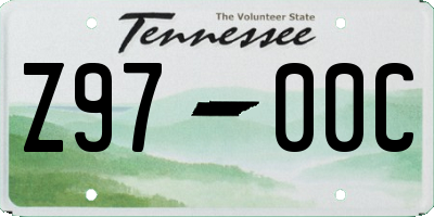 TN license plate Z9700C