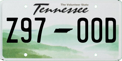 TN license plate Z9700D