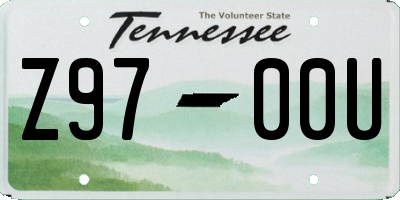 TN license plate Z9700U