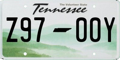 TN license plate Z9700Y
