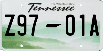 TN license plate Z9701A