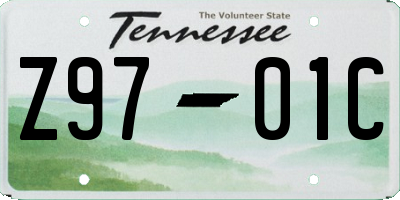 TN license plate Z9701C