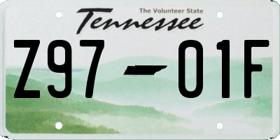 TN license plate Z9701F