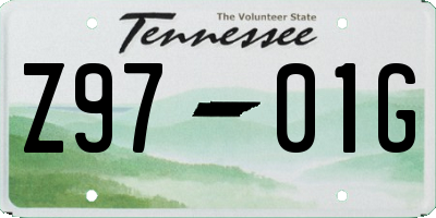 TN license plate Z9701G