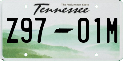 TN license plate Z9701M