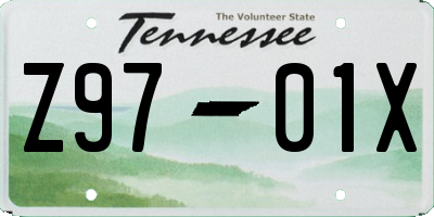 TN license plate Z9701X