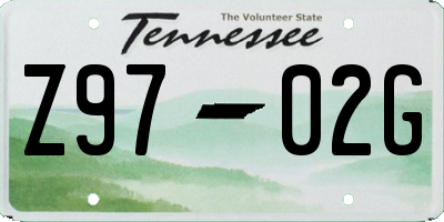 TN license plate Z9702G