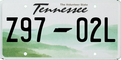 TN license plate Z9702L