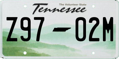 TN license plate Z9702M
