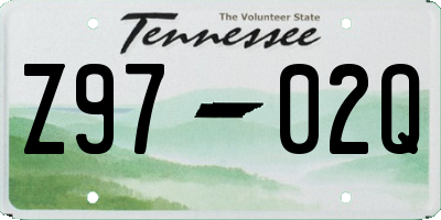 TN license plate Z9702Q