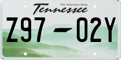 TN license plate Z9702Y