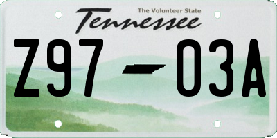 TN license plate Z9703A